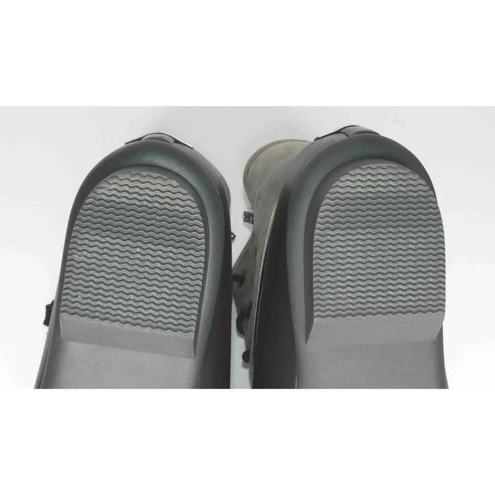 Sperry Saltwater Black Gray Waterproof Lace Up Ankle Rain Boot Leather Women 10M